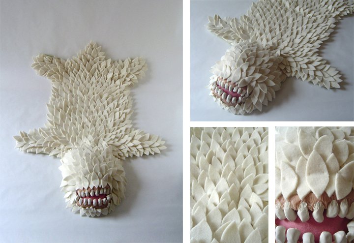Joshua Ben Longo – Monster Skin Rug white – Textiles sculptures