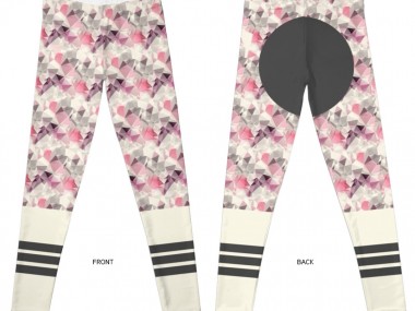 Legging geometric horse / geometric motif, stripes, pink, girl