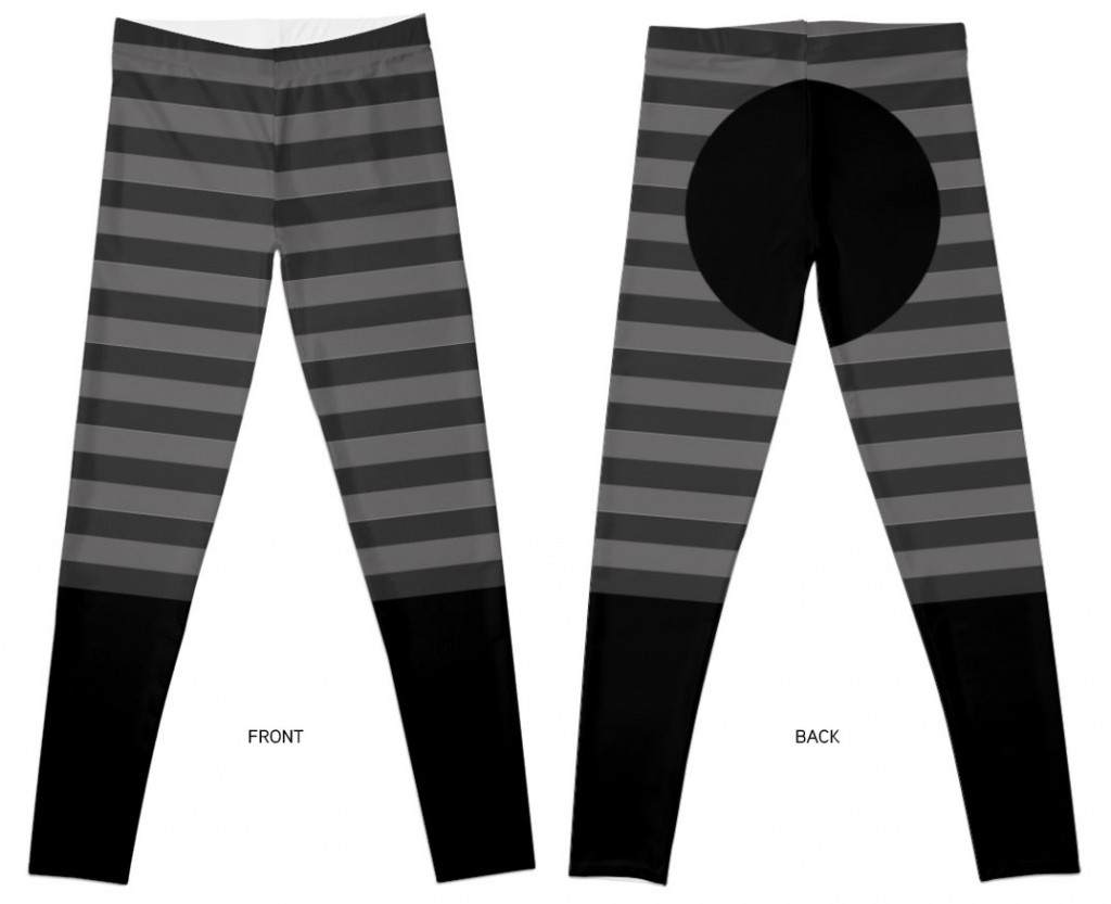 Legging horse, stripes, black/grey - ©LilaVert / Redbubble