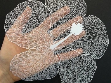 Maud White – paper cut art flower