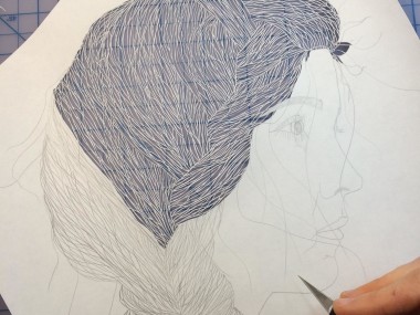 Maud White – paper cut art – wip