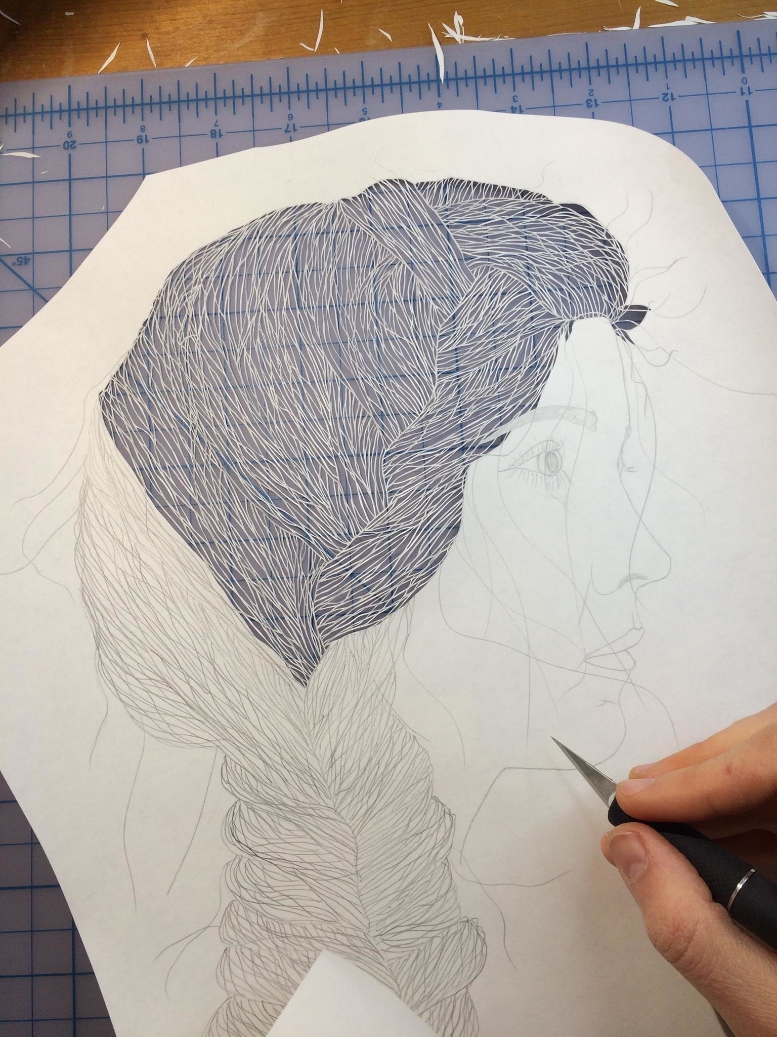 Maud White – paper cut art – wip