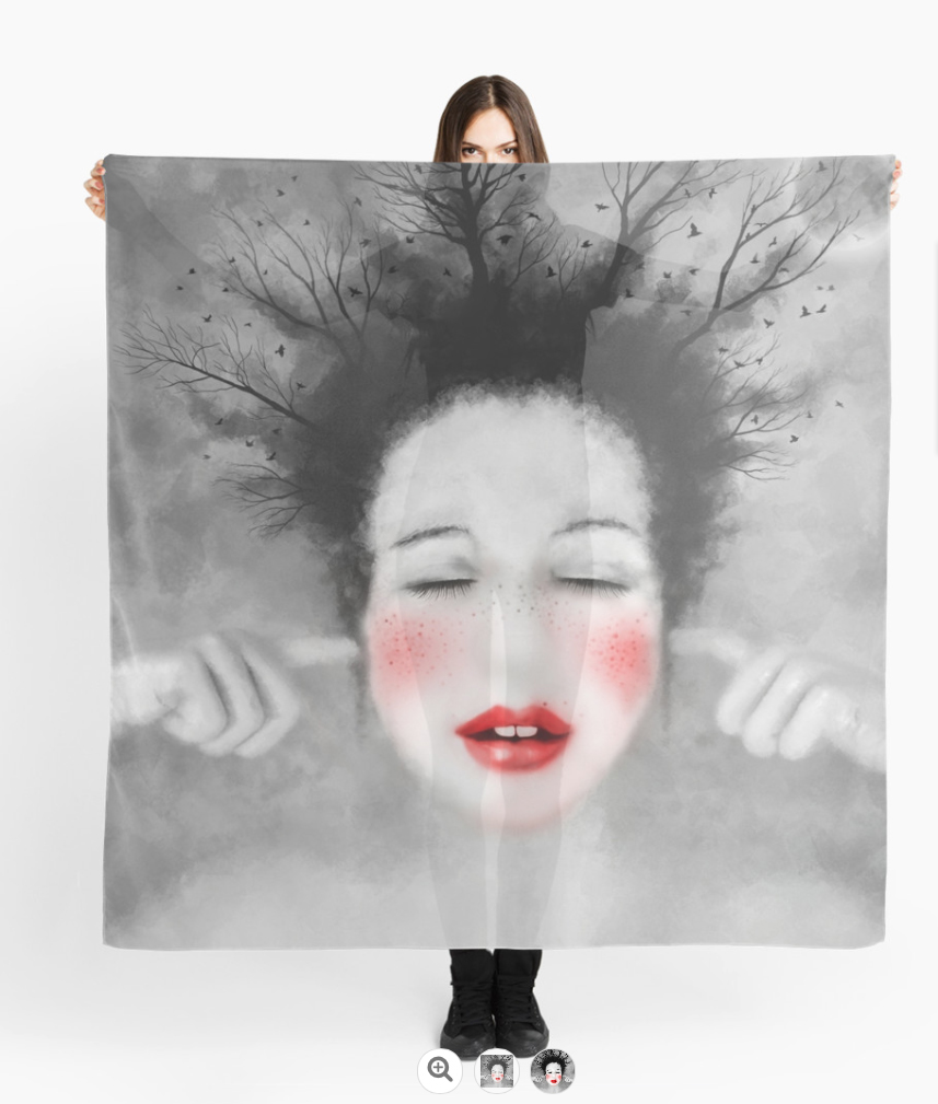 foulards personnalisés, impression Redbubble - print Scarves ©LilaVert