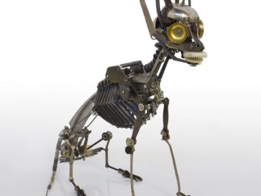 Jeremy Mayer – Typewriter assemblage sculpture Cat