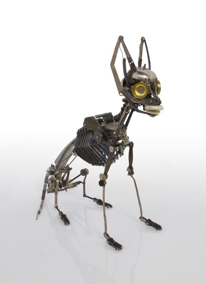 Jeremy Mayer – Typewriter assemblage sculpture Cat