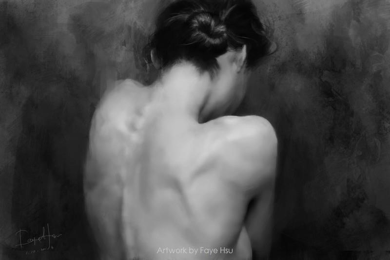 Faye Hsu – paint from photo（photographer- Errikos Andreou. Model- Basia