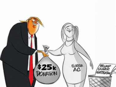 Trump pays to play, Editorial animation – Ann Telnaes
