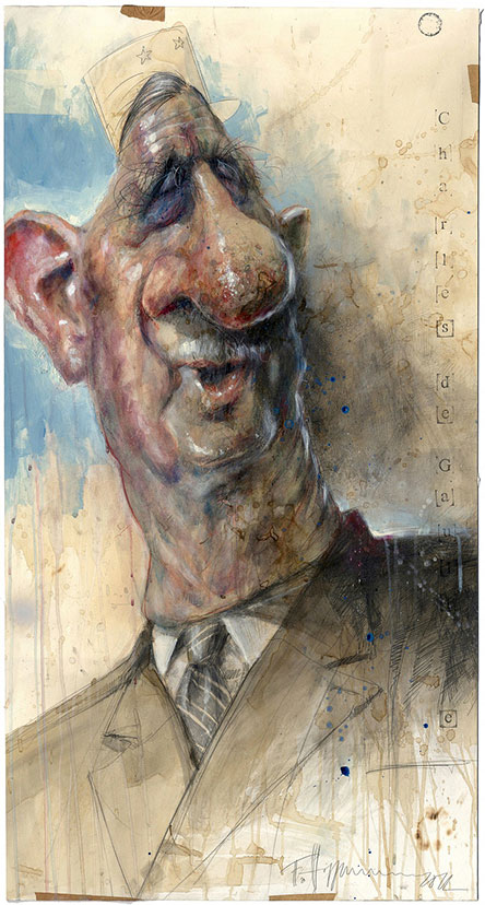 Frank Hoppmann – caricature satirique – Charles de Gaulle
