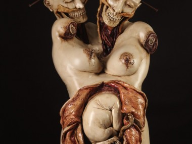 Emil Melmoth, Study Of Death, ceramic sculpture, 32 x 18 x 20 inches