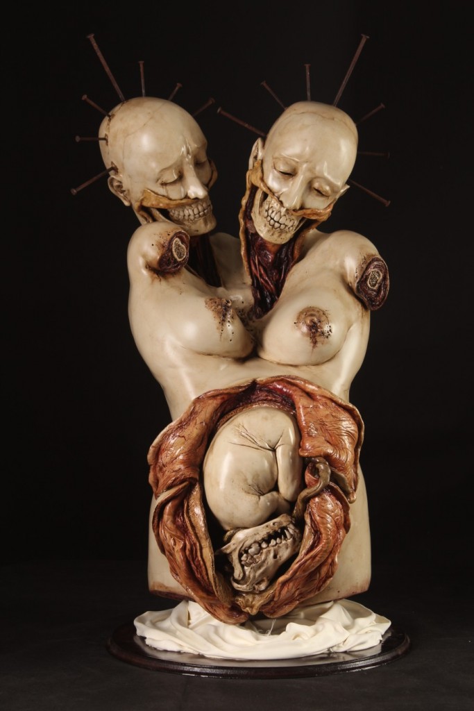 Emil Melmoth, Study Of Death, ceramic sculpture, 32 x 18 x 20 inches