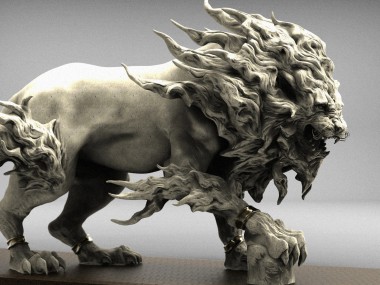 keita okada, Digital sculptor – lion