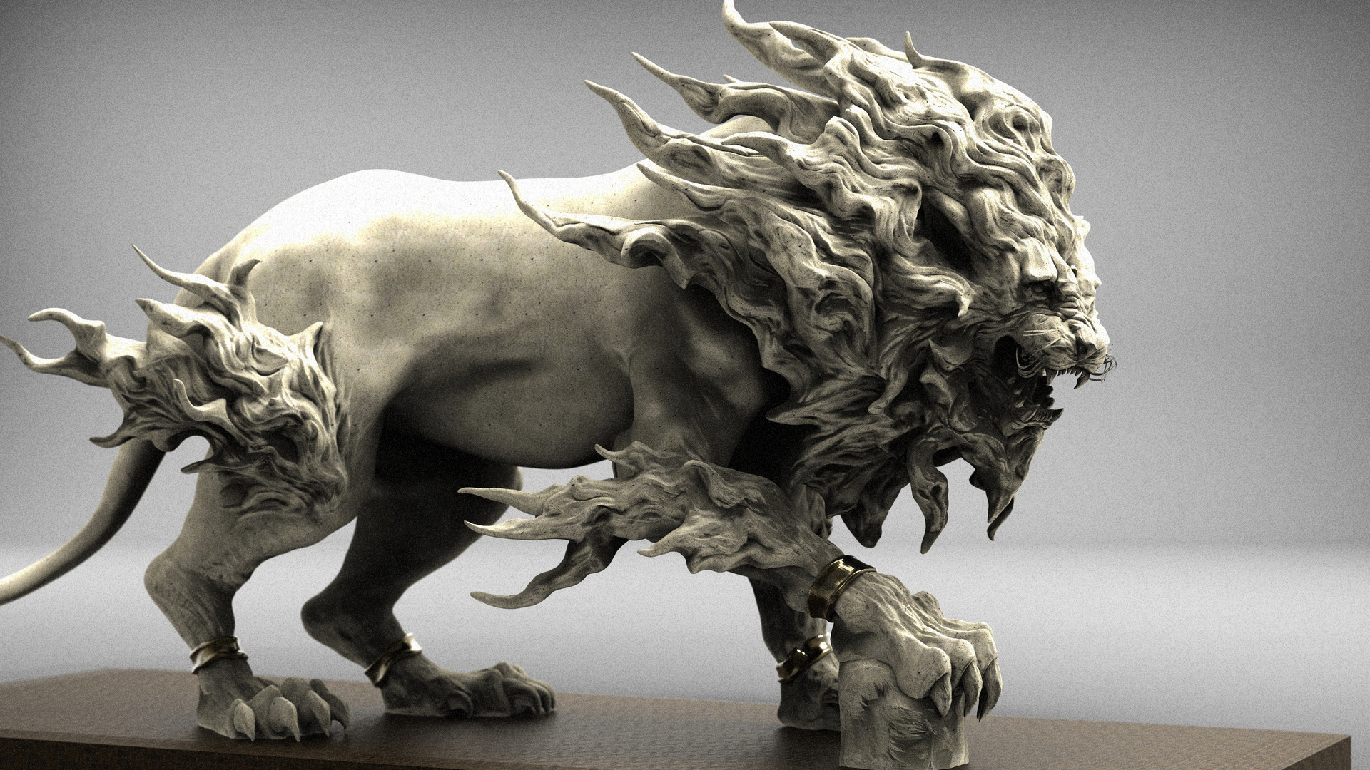 keita okada, Digital sculptor – lion