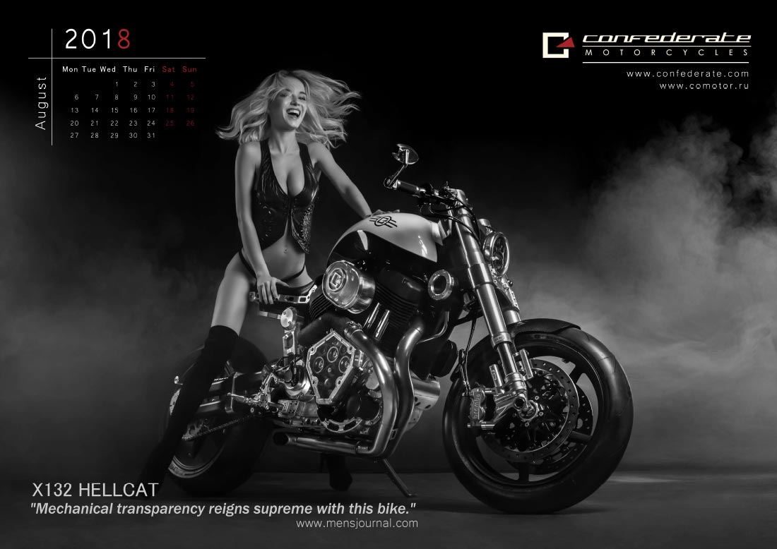 Confederate-Motorcycles-Kalendar_2018- August Calendrier