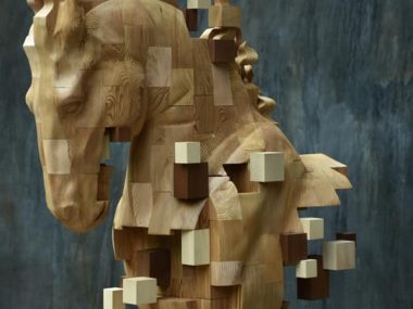 Hsu Tung Han – Wood horse sculpture