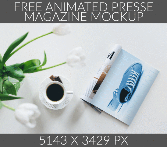 FREE animated presse magazine mockup GIF