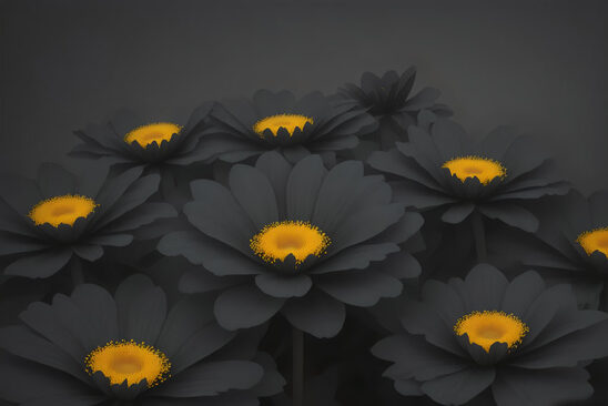 Minimalist Black flowers - Digitale illustration - Free stock photos