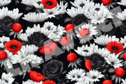 Graphic Floral poppy background, free stock digital