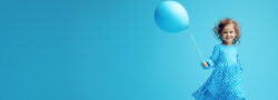 young girl with balloon