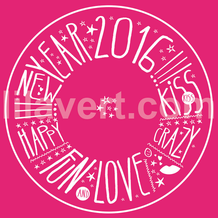 Sticker vitre Happy new year 2016