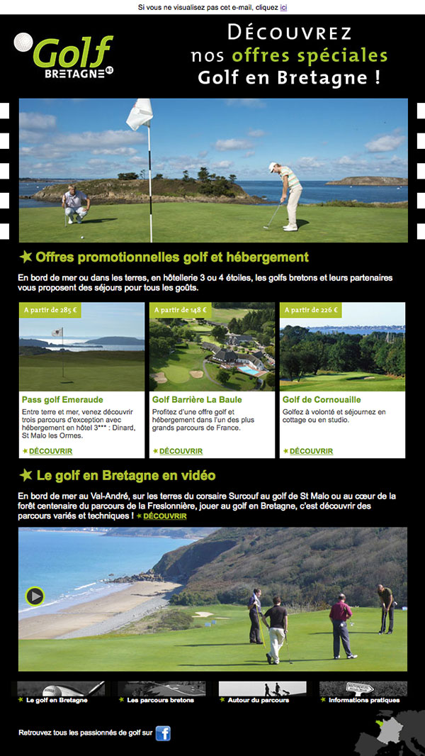 Creation emailing tourisme Bretagne - Graphiste freelance 